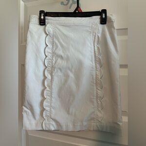 J Mclaughlin Winnie White Scallop Back Zip A-Line Skirt $168‎ Retail 8